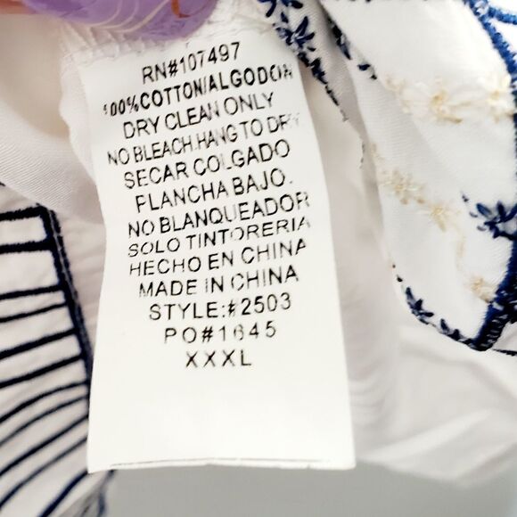 Ire Fashion Women's Size XXXL Embroidered White Blouse - Picture 6 of 10